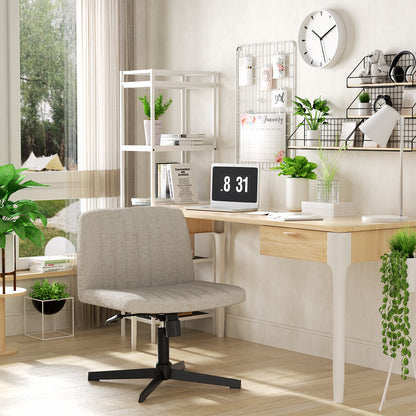 Silla de Oficina Ergonómica sin Brazos con Respaldo Medio Beige