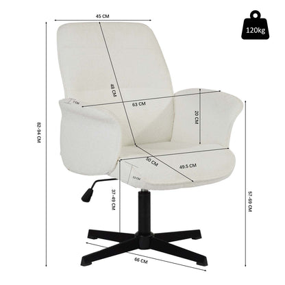 Silla Cruzada, Silla de Oficina Ergonómica con Respaldo Medio y Reposabrazos