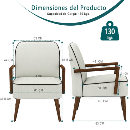 Silla Decorativa de Mediados de Siglo Beige