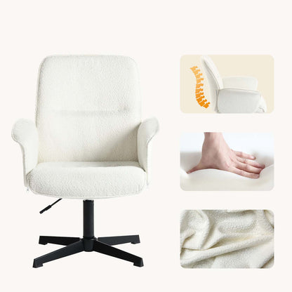 Silla Cruzada, Silla de Oficina Ergonómica con Respaldo Medio y Reposabrazos