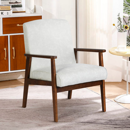 Silla Decorativa Moderna de Mediados de Siglo con Marco de Madera Beige