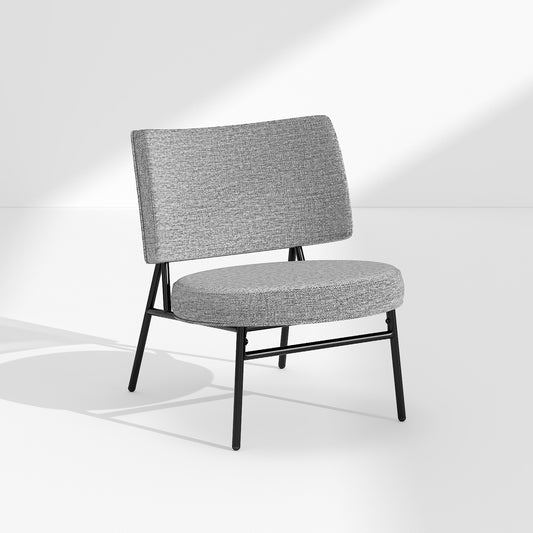 Sillón Tapizado de Tela sin Brazos Moderno Gris