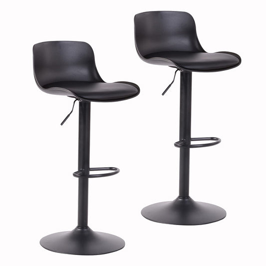 Set de 2 Bancos para Barra Estilo Minimalista Color Negro y Altura Ajustable