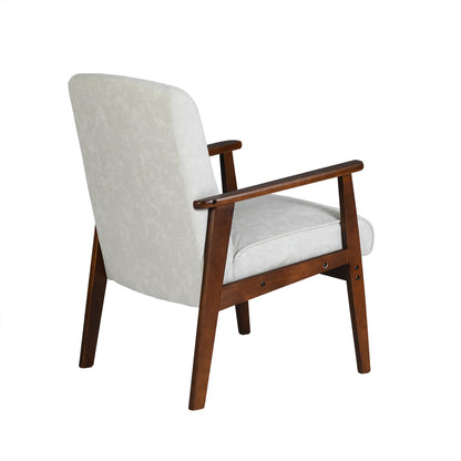 Silla Decorativa Moderna de Mediados de Siglo con Marco de Madera Beige