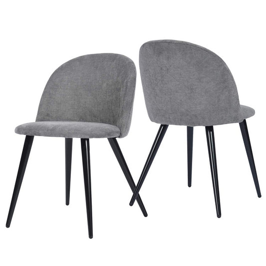 Set de 2 Sillas Modernas Patas de Metal - Gris